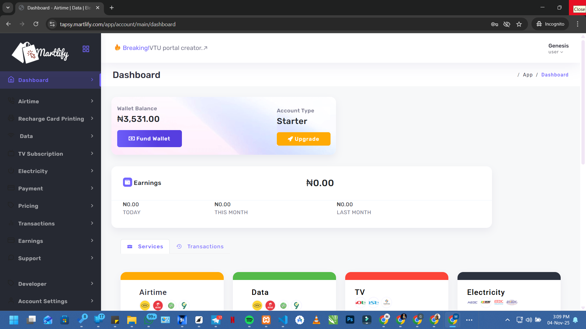 Launch Your Own Automated VTU & Bill Payment Portal with Tapsy – Martlify (No Coding Needed!)